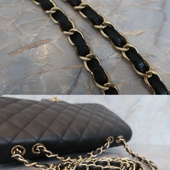 Authentic CHANEL JUMBO single flap black caviar leather shoulder bag 30cm - Picture 16 of 16